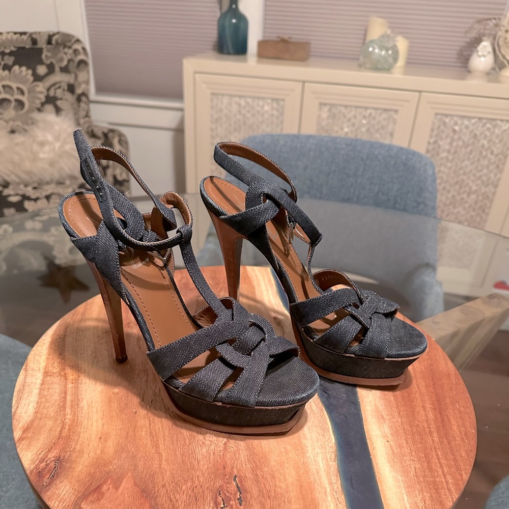 YSL Tribute heels- Denim size 38